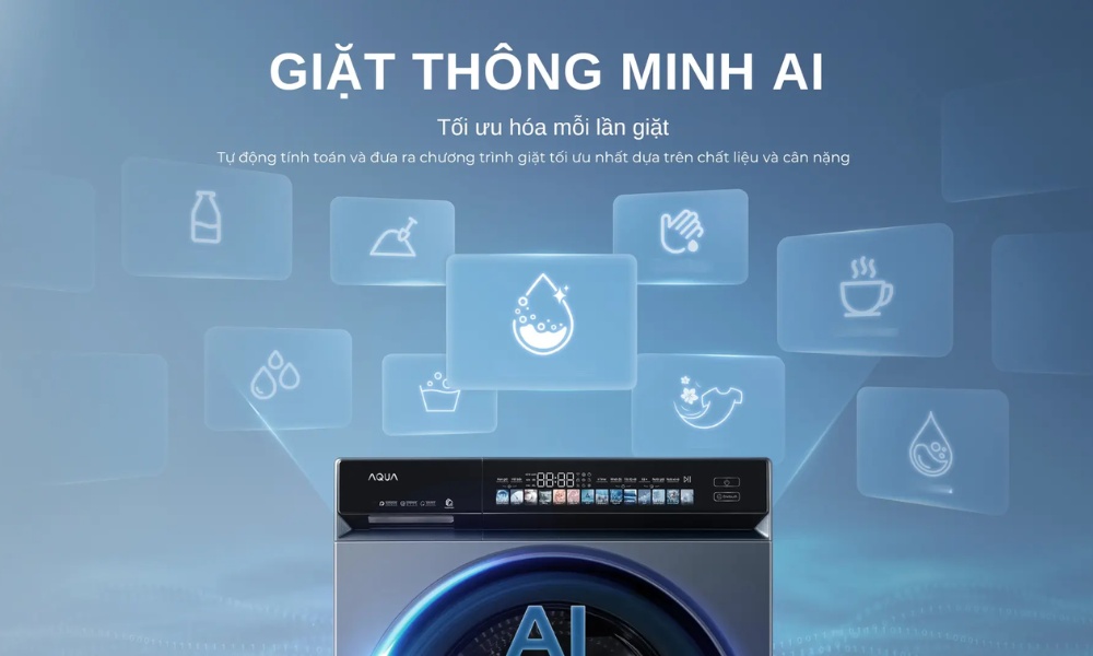 Công nghệ giặt thông minh AI trên Máy giặt Aqua AW10-B4377U1L(GN)