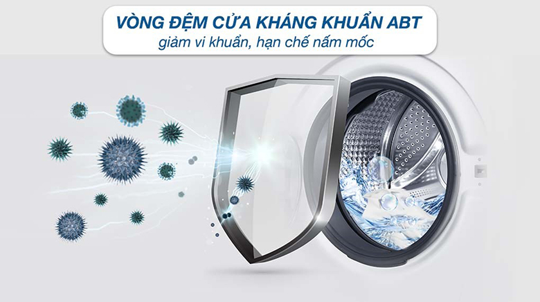 Máy giặt Aqua Inverter 10 kg AW10-BP4959U1K(B) lồng ngang - Vòng đệm kháng khuẩn ABT