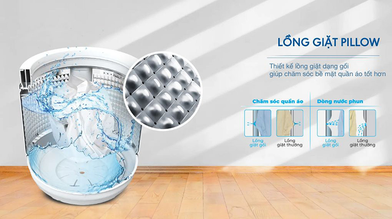 Máy giặt Aqua Inverter 10 kg AW10-BP4959U1K(B) lồng ngang - Lồng giặt bằng chất liệu thép
