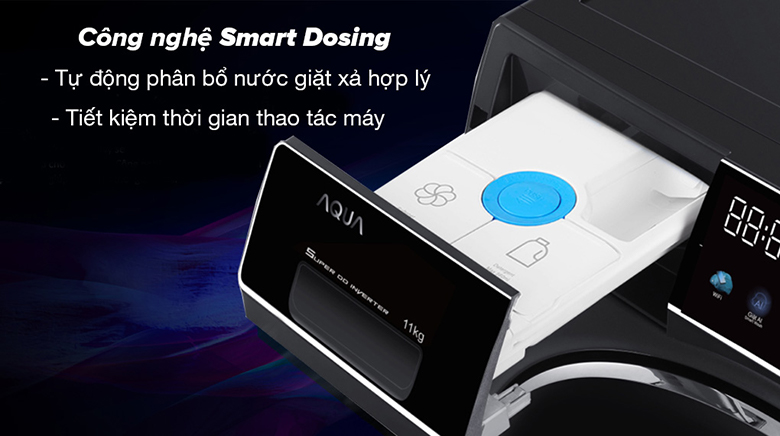 Máy giặt Aqua Inverter 10 kg AW10-BD4377U1L(GN) - Công nghệ Smart Dosing tự động phân bổ nước giặt/xả 