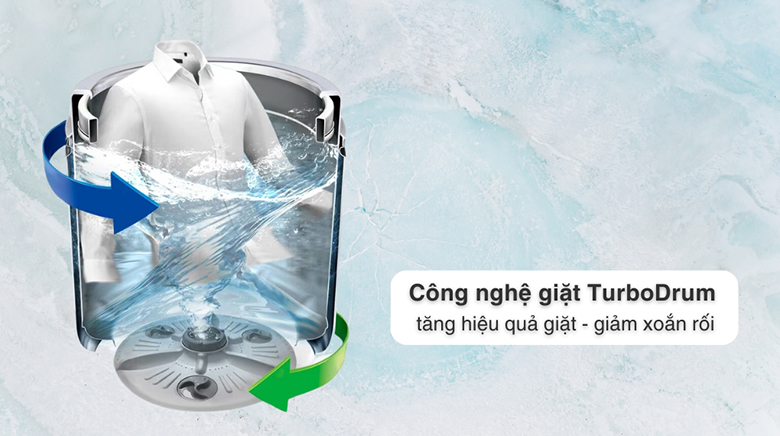 Máy giặt LG Inverter 15 kg T2515VBTB lồng đứng - Công nghệ giặt TurboDrum 