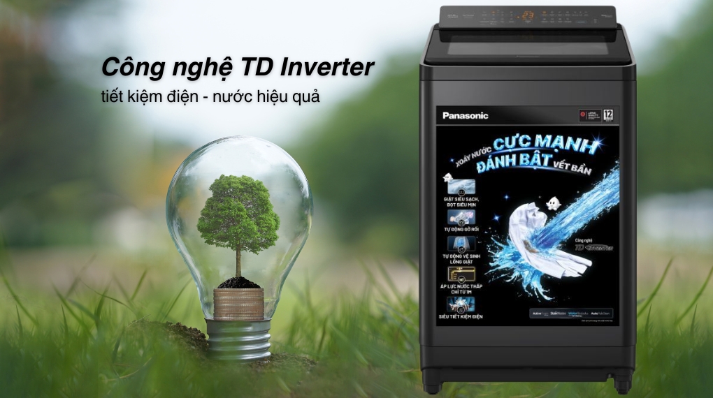 Máy giặt Panasonic Inverter 10.5 kg NA-FD105X3BV - Công nghệ tiết kiệm điện