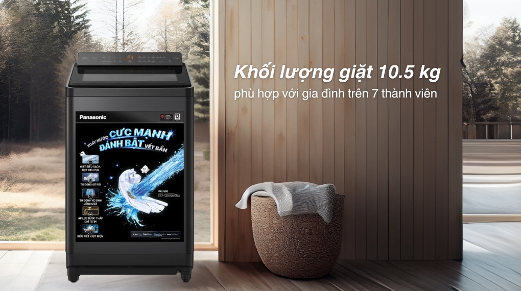 Máy giặt Panasonic Inverter 10.5 kg NA-FD105X3BV - Khối lượng giặt và chương trình