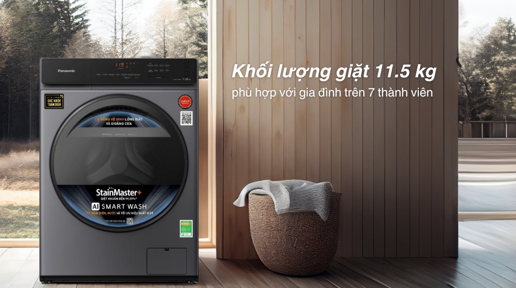 Máy giặt Panasonic Inverter 11.5 kg NA-V115FA1LV - Khối lượng giặt và chương trình