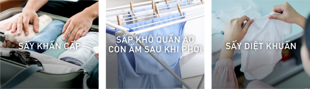 Các chế độ sấy tiện lợi