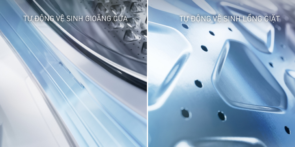 Tính năng vệ sinh vòng đệm cửa và lồng giặt