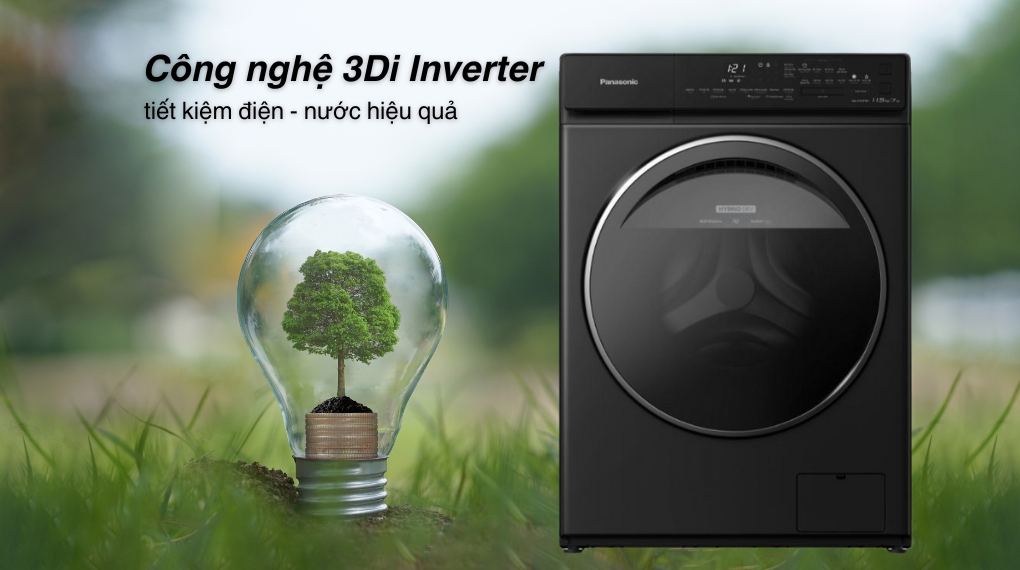 Máy giặt sấy Panasonic Inverter 11.5 kg - 7 kg NA-S157FW1BV - Động cơ - Công nghệ tiết kiệm điện