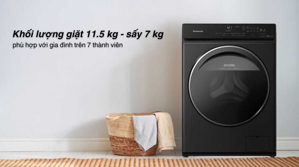 Máy giặt sấy Panasonic Inverter 11.5 kg - 7 kg NA-S157FW1BV - Khối lượng giặt và chương trình