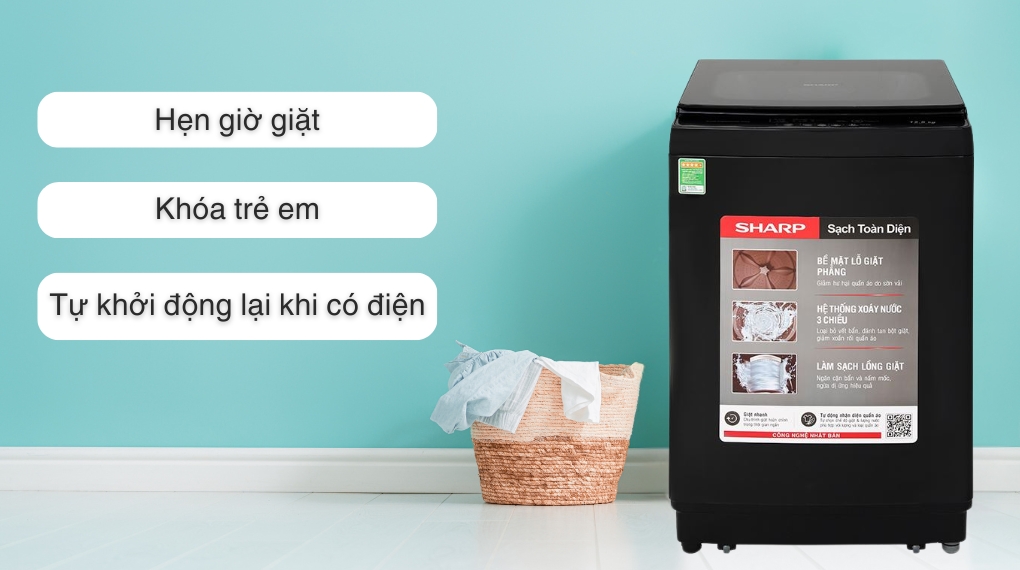 Máy giặt Sharp 12.5 kg ES-TM125CN-BK - Tiện ích