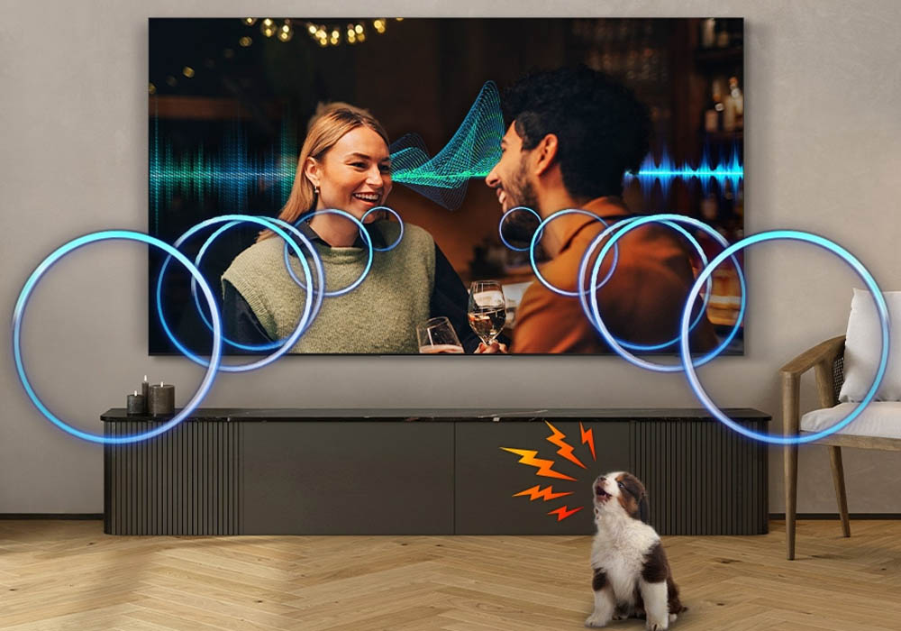 Smart Tivi Samsung QA55S90F giúp bạn tập trung vào cuộc đối thoại