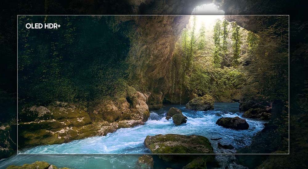 Smart Tivi Samsung OLED 4K QA55S90F hiển thị màu đen sâu thẳm