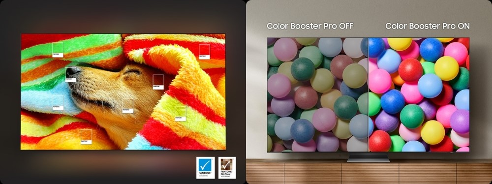 Công nghệ hình ảnh PANTONE Validated và Color Booster Pro trên Tivi Samsung QA77S90F
