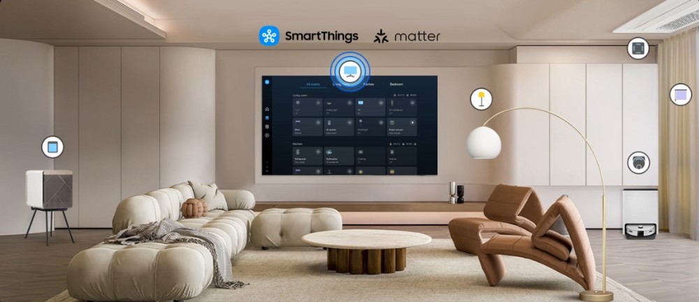 Điều khiển tivi Samsung QA65S90F bằng điện thoại qua ứng dụng SmartThings