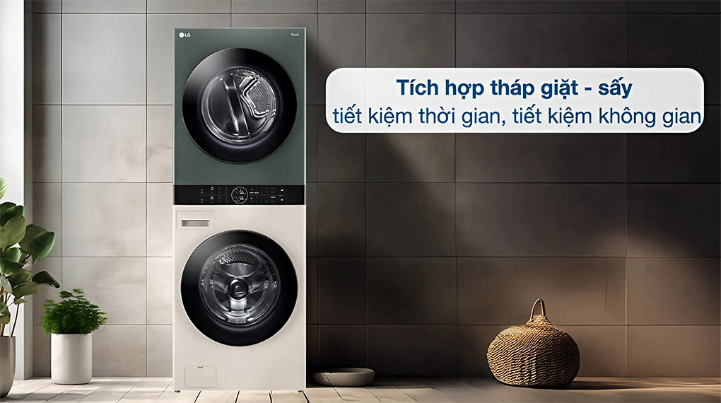 Thiết kế - Tháp giặt sấy LG WashTower Inverter giặt 14 kg - sấy 10 kg WT1410NHEG