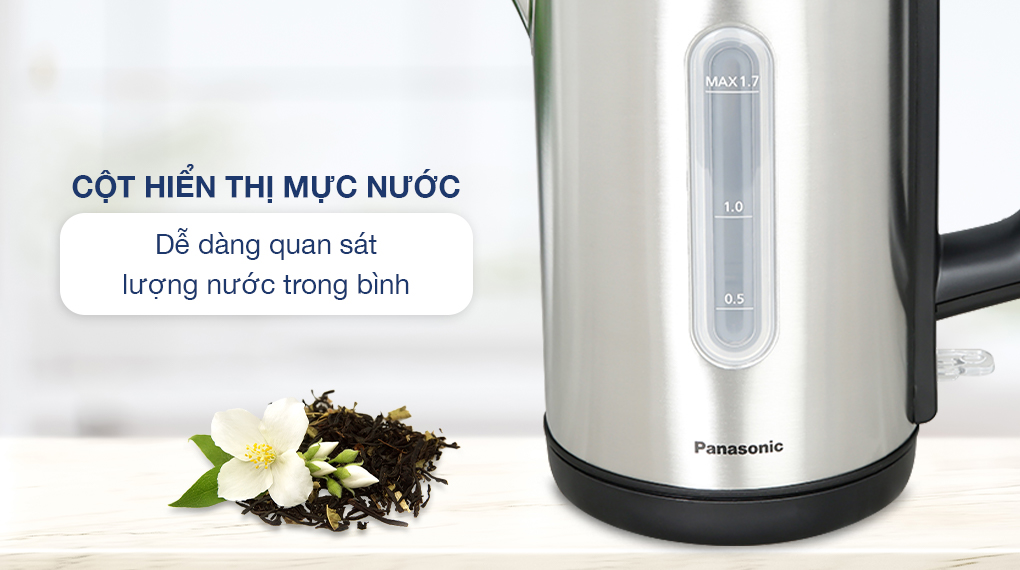 Bình đun siêu tốc Panasonic 1.7 lít NC-K301SRA - Cột hiển thị mực nước