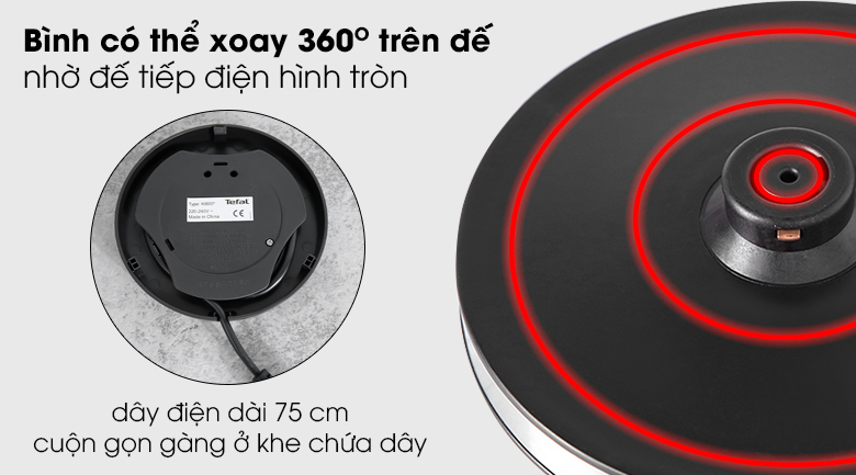 Đế tiếp điện Bình đun siêu tốc Tefal KI800D68