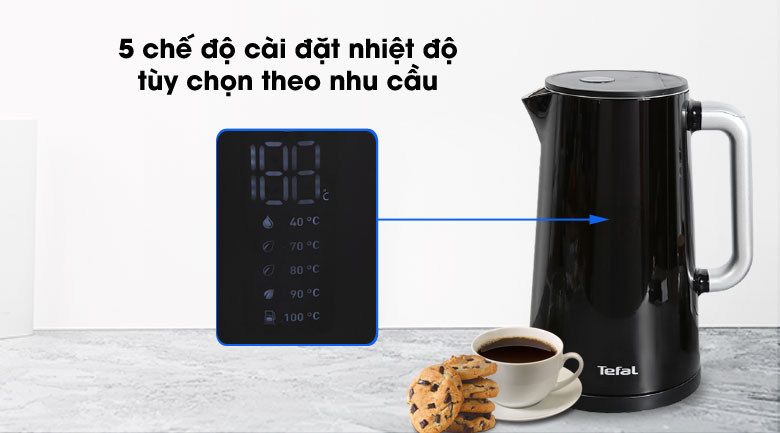 5 tùy chỉnh nhiệt - Bình đun siêu tốc Tefal KO850810
