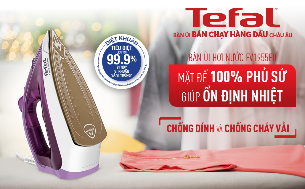 Thiết kế - Bàn ủi hơi nước Tefal Easy Steam FV1955E0 1400W