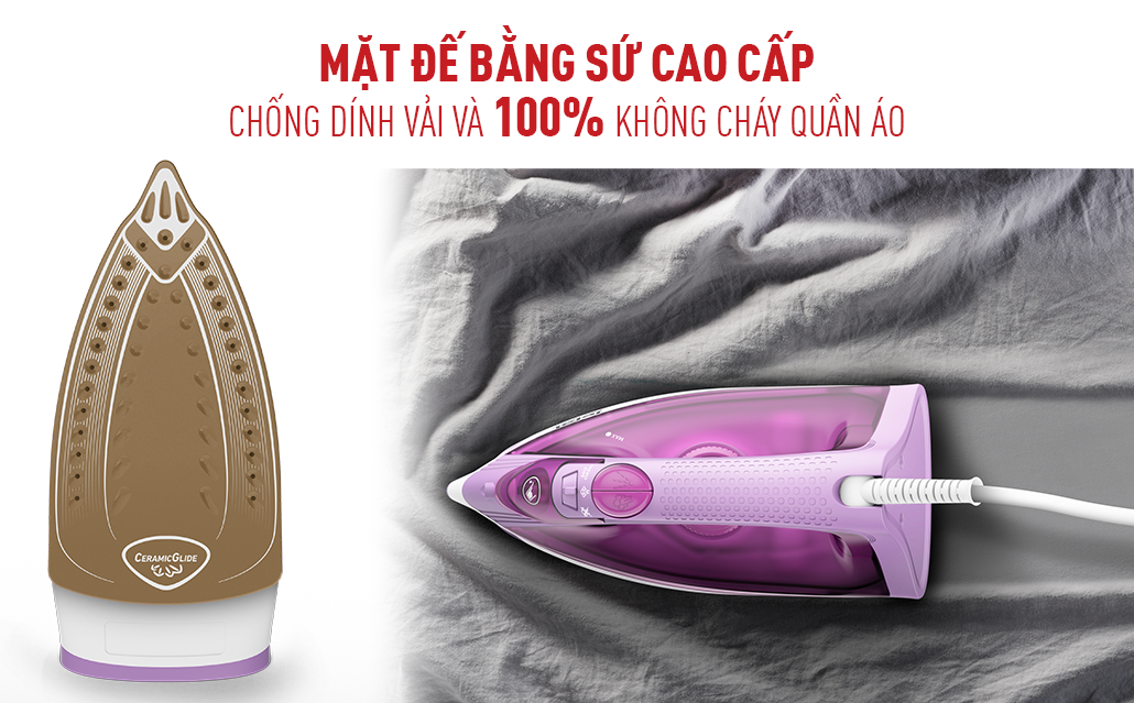 Mặt đế - Bàn ủi hơi nước Tefal Easy Steam FV1955E0 1400W