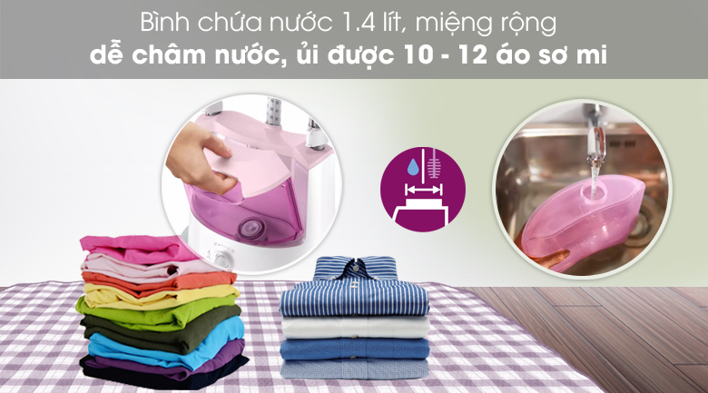 Bình chứa nước lớn - Bàn ủi hơi nước đứng Philips GC485