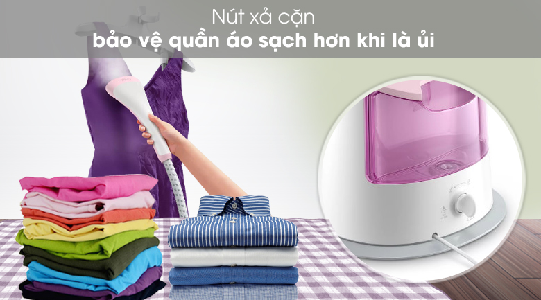 Xả cặn - Bàn ủi hơi nước đứng Philips GC485