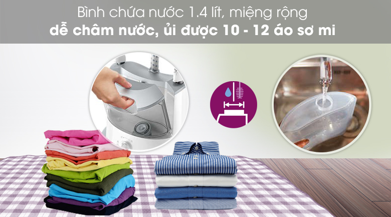 Bình nước lớn - Bàn ủi hơi nước đứng Philips GC487
