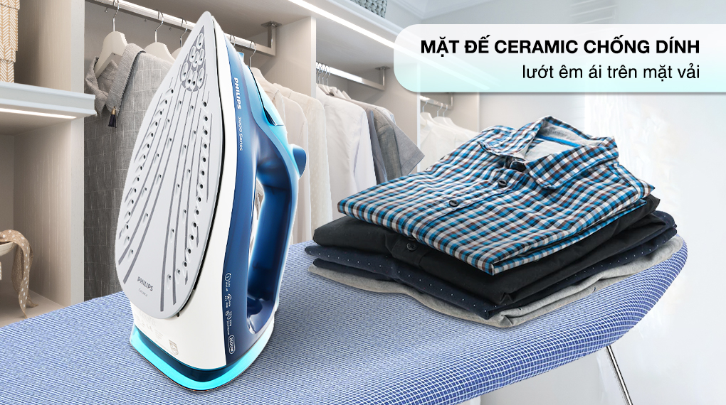 Bàn ủi hơi nước Philips DST3040/70 2600W - Mặt đế