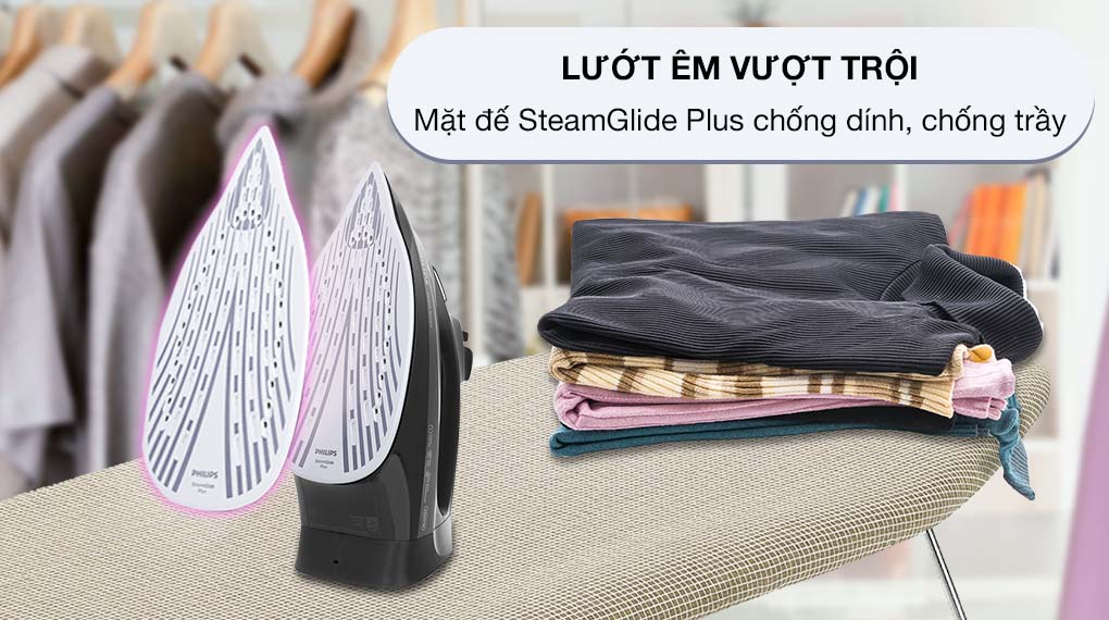 Bàn ủi hơi nước Philips DST5040/80 2600W - Mặt đế