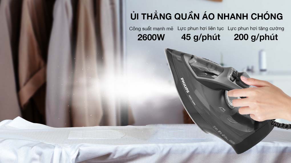 Bàn ủi hơi nước Philips DST5040/80 2600W - Lực phun hơi