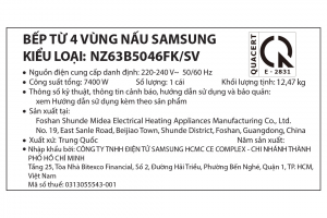 Bếp từ 3 vùng nấu Samsung NZ63B5046FK