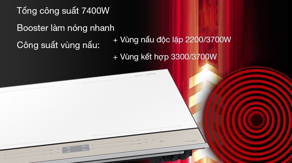Bếp từ 4 vùng nấu Samsung Bespoke NZ64B5067YY/SV - Công suất - Kích thước vùng nấu