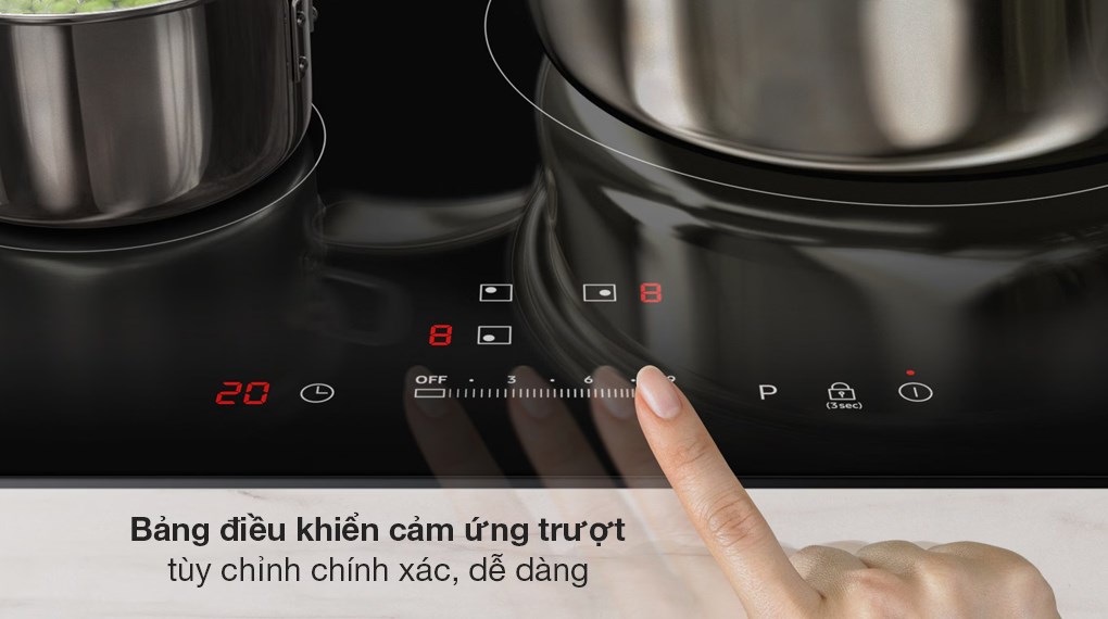 Bếp từ 4 vùng nấu Samsung NZ64B5066FK/SV - Bảng điều khiển cảm ứng trượt