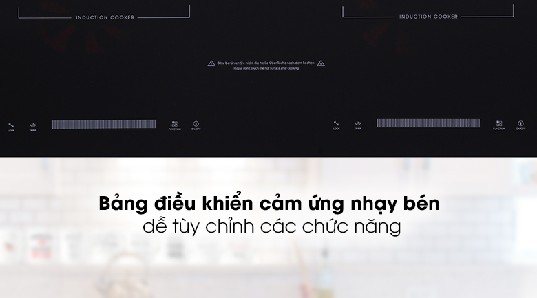 Bếp từ đôi Junger CEJ-200-II - Bảng điều khiển cảm ứng nhạy bén