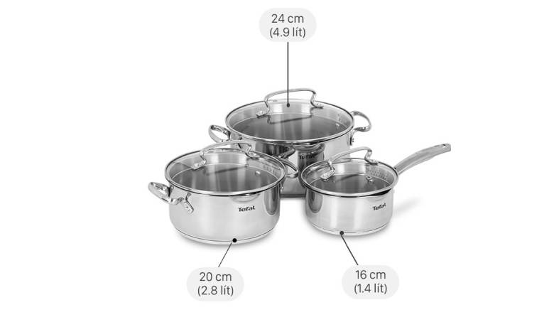  Bộ 3 nồi Tefal Duetto Plus G719S674 