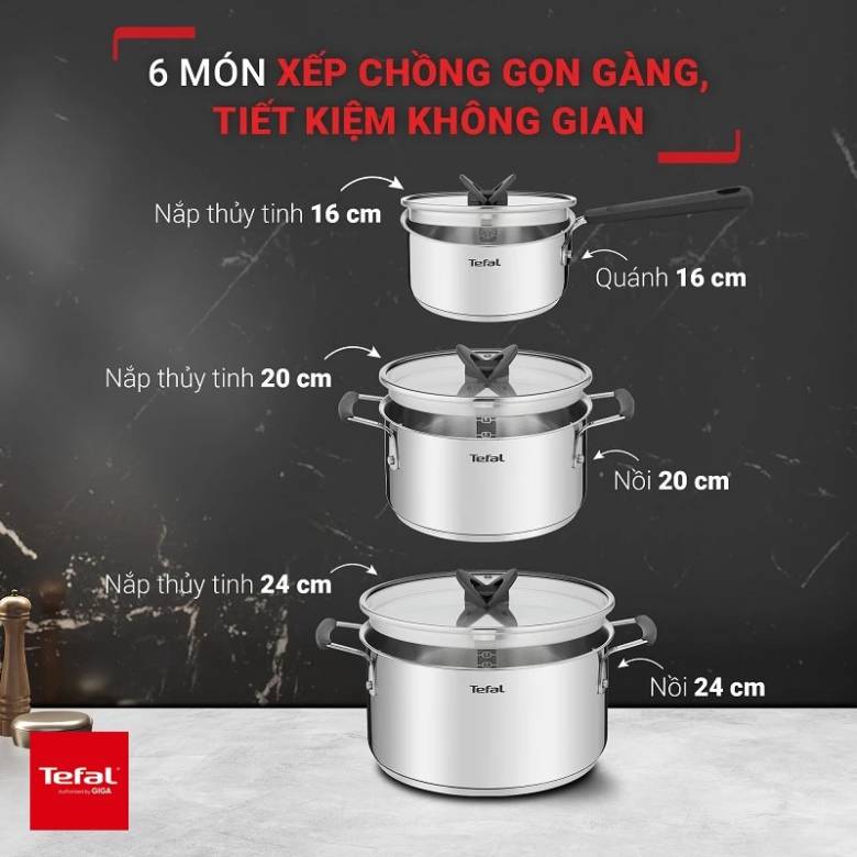 Bộ 3 nồi inox Tefal G7376S44 -7