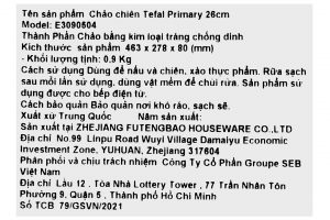 Chảo chiên chống dính Tefal Primary 26cm E3090504