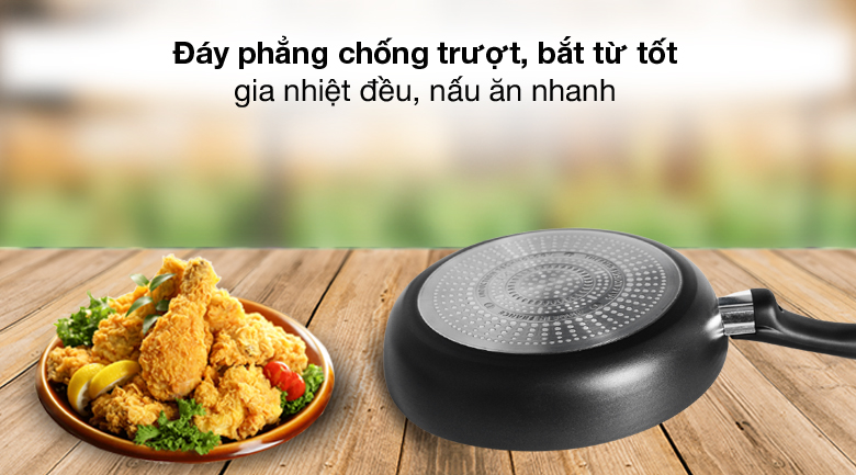 Đáy phẳng - Chảo nhôm chống dính đáy từ 24 cm Tefal Ultimate G2680472