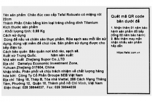 Chảo nhôm sâu chống dính đáy từ 22 cm Tefal Robusto E2490344