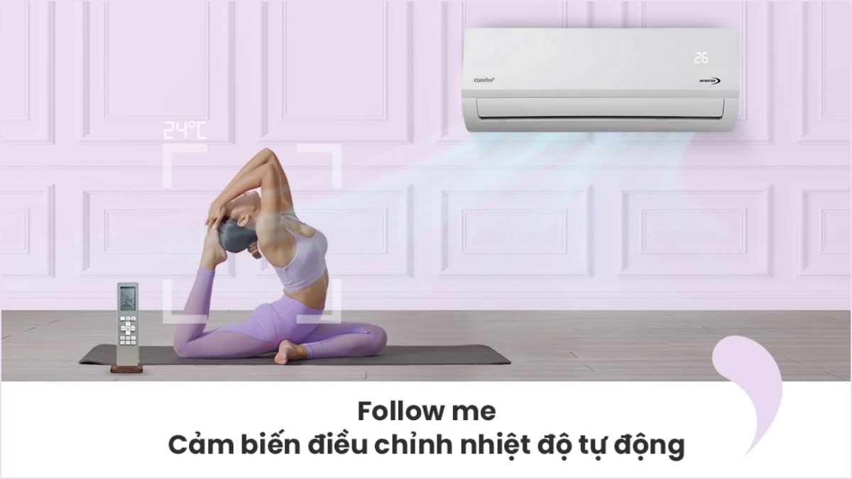Cảm biến Follow Me giúp duy trì nhiệt độ ở mức phòng phù hợp