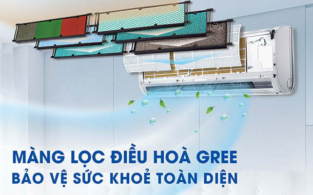 Dàn lạnh điều hòa Gree 12.000 BTU COSMO12CN có màng lọc bảo vệ sức khỏe 