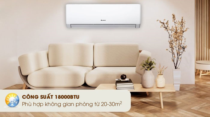 Điều hòa Gree 1 chiều COSMO18CI phù hợp dùng cho không gian từ 20 - 30m2