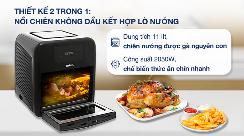 Lò chiên không dầu Tefal FW501815 11 lít - Dung tích, công suất