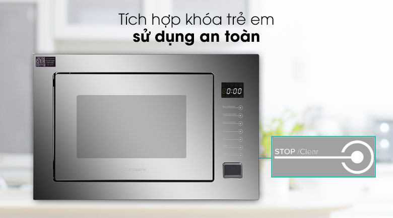 Lò vi sóng có nướng lắp âm Junger TK-90 26 lít - Khóa trẻ em