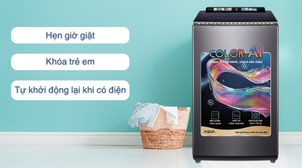 Máy giặt Aqua Inverter 12 kg AWM12-BSR1K(BU) - Tiện ích