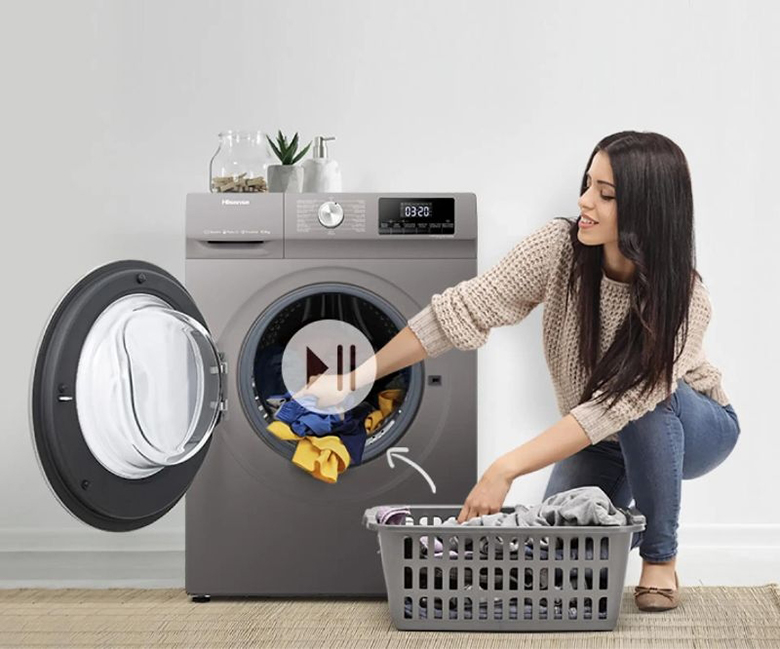 Máy giặt Hisense Inverter 8.5 kg WFQY8514EVJMT - Tính năng tạm dừng và thêm đồ tiện lợi