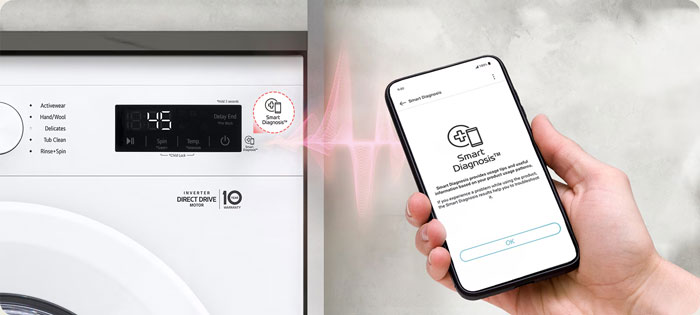 Máy giặt LG 9kg FB1209S6W1 có thể chẩn đoán lỗi thông minh qua điện thoại