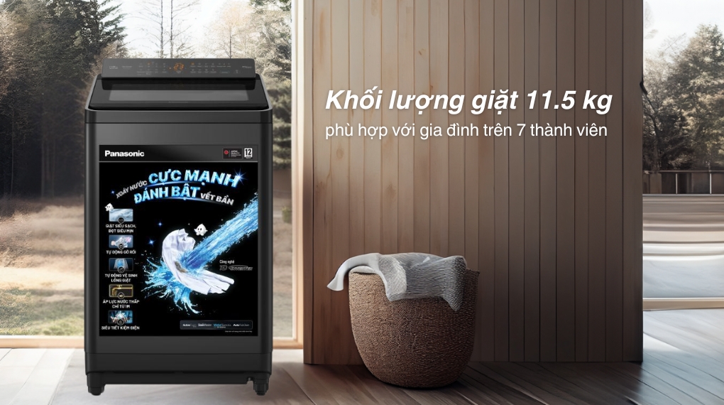 Máy giặt Panasonic Inverter 11.5 kg NA-FD115X3BV - Khối lượng giặt và chương trình