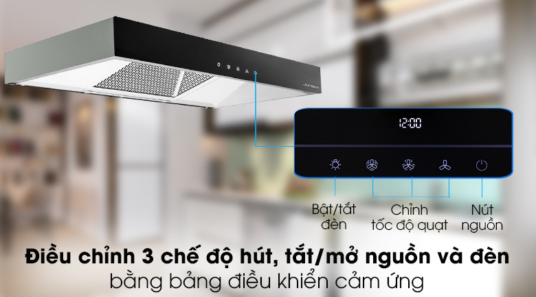 Bảng điều khiển cảm ứng - Máy hút mùi âm tủ Junger H-90