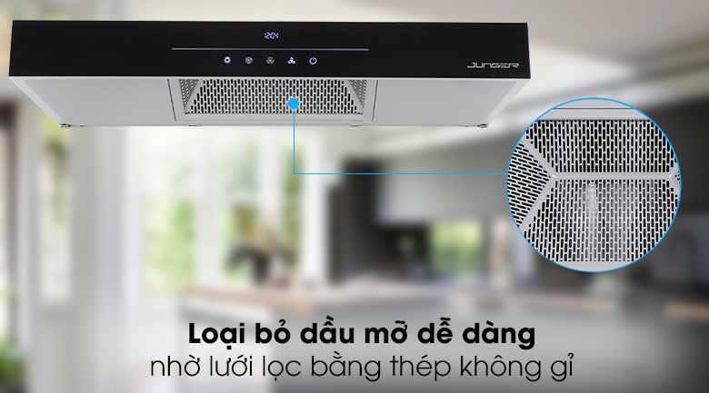 Lưới lọc bằng thép không gỉ - Máy hút mùi âm tủ Junger H-90
