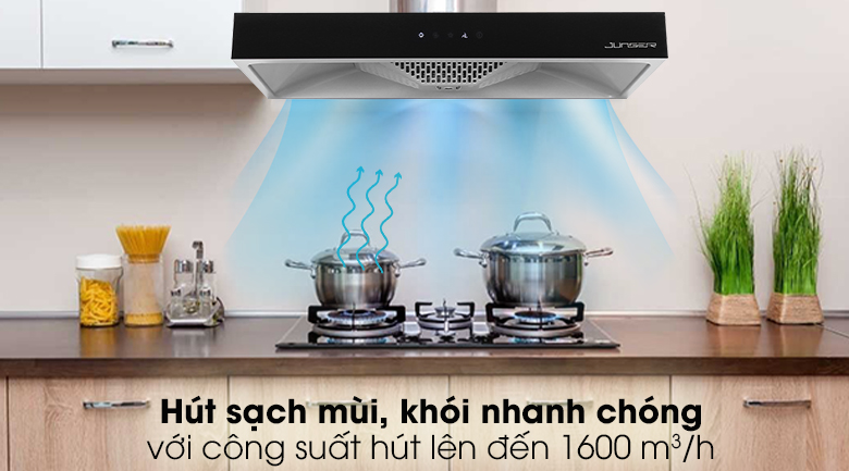 Công suất hút mùi 1600 m3/h - Máy hút mùi âm tủ Junger H-90